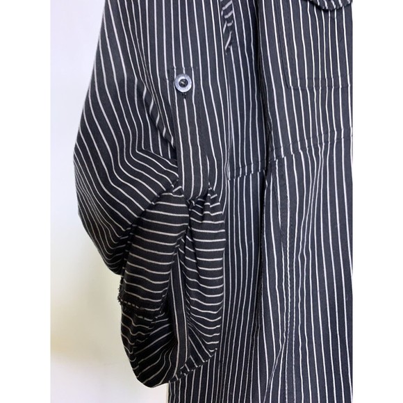 Sacred Cult Mens XL Black Gray Stripe Button Down Long Sleeve Roll Tab - Picture 5 of 12